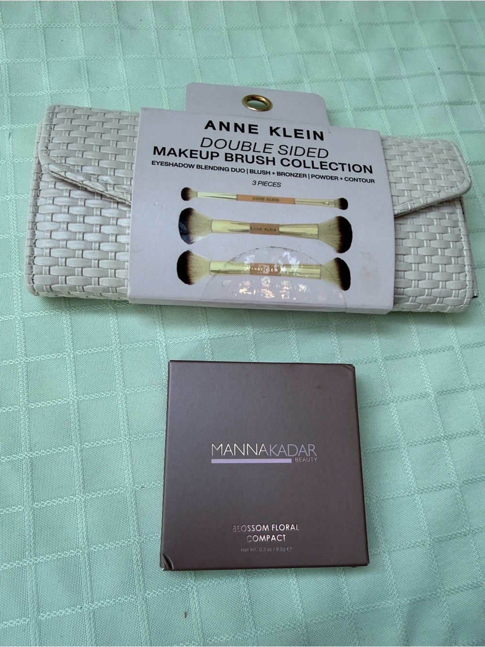 Bundle New Anne Klein Double-Sided Makeup Brush Set with Manna Kadar Compac